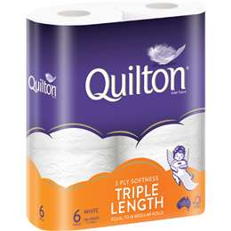 Quilton Triple Length 3 Ply Toilet Paper 6 pack