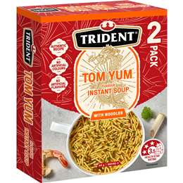 Trident Tom Yum Instant Soup With Noodles 60g 2 pack
