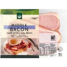 Woolworths Middle Bacon 1kg