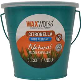 Waxworks Metal Bucket Citronella Candle Assorted 13cm each