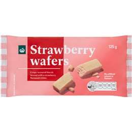 Woolworths Strawberry Creme Wafer Biscuits 125g