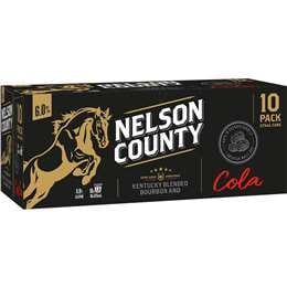 Nelson County Bourbon & Cola Black Cans 375mL x 10 case