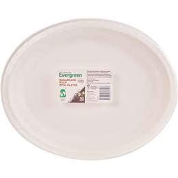 Armada Evergreen Sugarcane Pulp Oval Plates 10 pack