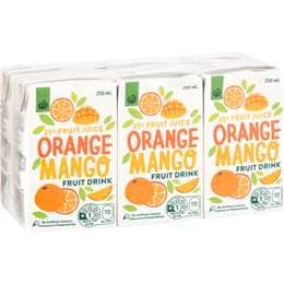 Woolworths Orange Mango Fruit Drink Poppers 250mL x 6 pack