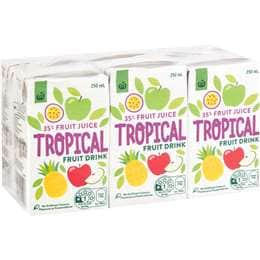 Woolworths Tropical Fruit Drink Poppers 250mL x 6 pack