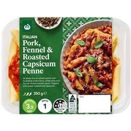 Woolworths Pork Fennel & Roasted Capsicum Penne 350g