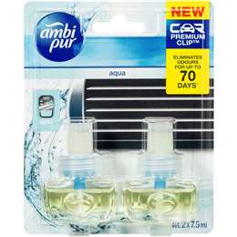 Ambi Pur Car Refill Aqua 7.5mL x 2 pack
