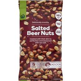 Woolworths Salted Beer Nuts 500g