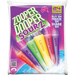 Zooper Dooper Ice Blocks Sourz 70mL x 24 pack