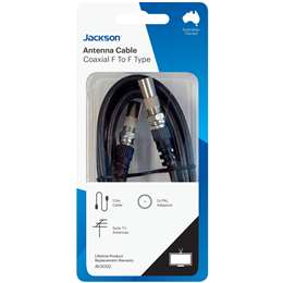 Jackson 1.5 Metre F-To-F TV Antenna Foxtel Cable With Pal Adaptors each
