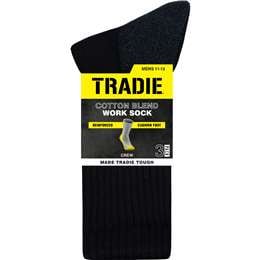 Tradie Mens Socks Black 11/13 3 pack