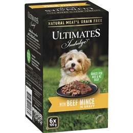 Ultimates Indulge Wet Dog Food Beef Mince In Gravy 100g x 6 pack