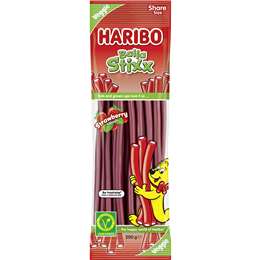 Haribo Balla Stixx Strawberry Lollies Lollies 200g
