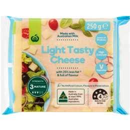 Woolworths Light Tasty Cheese Block 250g
