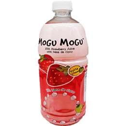 Mogu Mogu Strawberry Juice Drink With Nata De Coco 1L