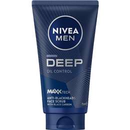 Nivea Men Deep Anti Blackhead Face Scrub With Charcoal 75mL