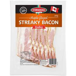 D'Orsogna Maple Glazed Streaky Bacon 200g