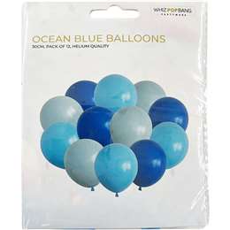 Whiz Pop Bang Ocean Blue Balloons 12 pack