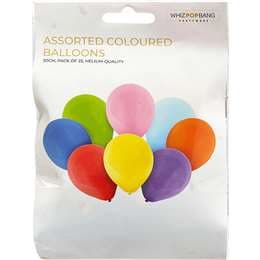 Whiz Pop Bang Assorted Coloured Balloons 25 pack