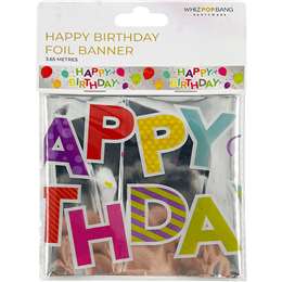 Whiz Pop Bang Happy Birthday Foil Banner 3.65m each