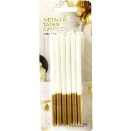 Whiz Pop Bang Metallic Taper Candles Assorted 12 pack