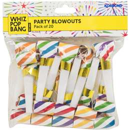Whiz Pop Bang Party Blowouts Assorted 20 pack