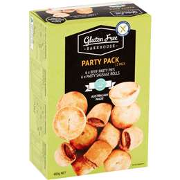 Gluten Free Bakehouse Party Beef Pies & Sausage Rolls 12 pack