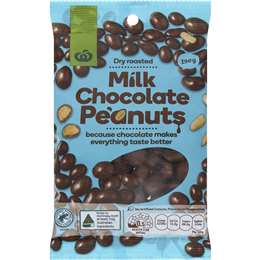 Woolworths Milk Chocolate Peanuts 190g