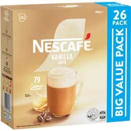 Nescafe Vanilla Latte Coffee Sachets 26 pack