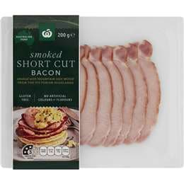 Woolworths Smoked Australian Shortcut Bacon 200g