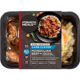 Strength Meals Co Mongolian Beef With Vegetables & Brown Rice 350g