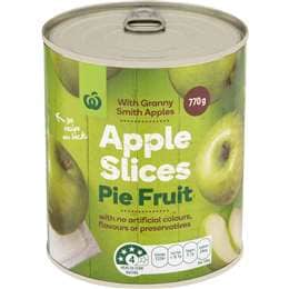 Woolworths Apple Slices Pie Fruit 770g