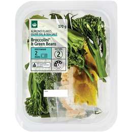 Woolworths Broccolini & Green Beans With Almond Flakes 170g