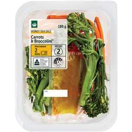 Woolworths Honey Sea Salt Carrots & Broccolini 180g