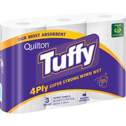 Quilton Tuffy 4 Ply White Paper Towel 3 x 60 pack