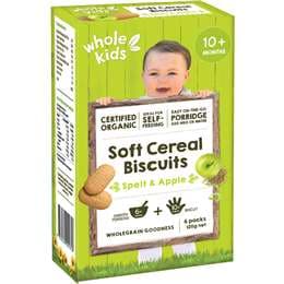 Whole Kids Organic Soft Cereal Biscuits- Spelt & Apple 120g