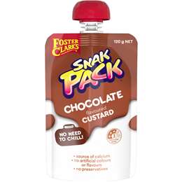 Foster Clark's Snak Pack Chocolate Flavoured Custard Pouch 120g