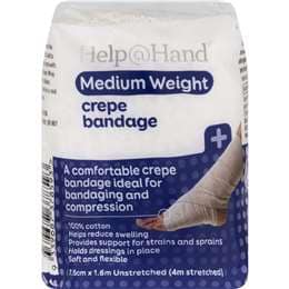 Help@Hand Medium Weight Crepe Bandage 7.5cm x 1.6m each