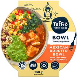 Ruffie Mexican Burrito Bowl with Chicken & Pea Guacamole 350g