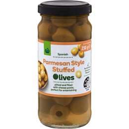 Woolworths Parmesan Stuffed Mediterranean Olives 230g