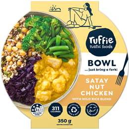 Ruffie Satay Nut Chicken & Wild Rice Bowl 350g