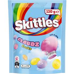 Skittles Cloudz Fruits Chewy Lollies 120g