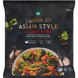 Woolworths Frozen Asian Style Vegetable Mix 750g