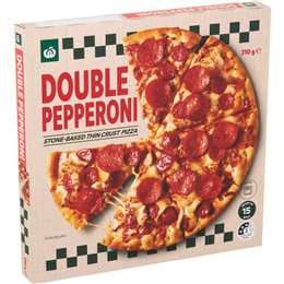 Woolworths Double Pepperoni Stone-Baked Thin Crust Pizza 310g