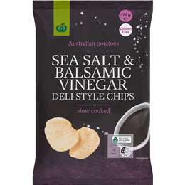 Woolworths Deli Style Potato Chips Sea Salt & Balsamic Vinegar 175g