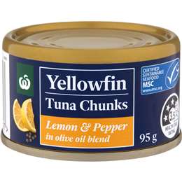 Woolworths Yellowfin Tuna Chunks Olive Oil With Lemon Pepper 95g