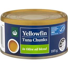 Woolworths Yellowfin Tuna Chunks Olive Oil Blend 185g