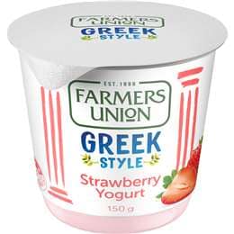 Farmers Union Greek Style Yoghurt Strawberry 150g