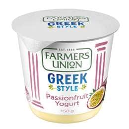 Farmers Union Greek Style Yoghurt Passionfruit 150g