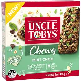 Uncle Tobys Chewy Muesli Bars Mint Chocolate 6 Pack 185g